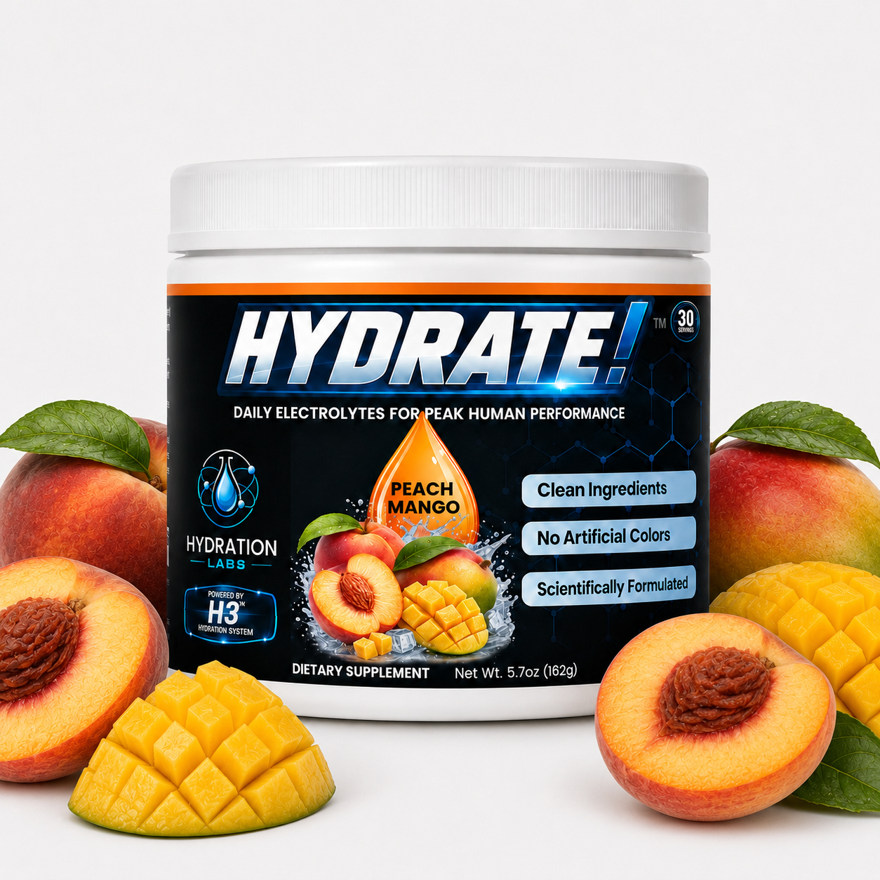HYDRATE! (Peach Mango) Advanced Electrolyte Hydration Powder