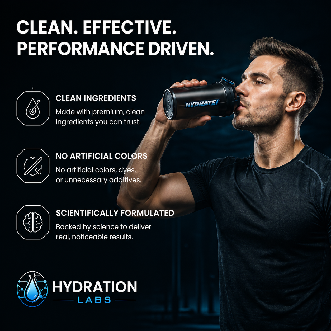 Hydrate! Peach Mango Electrolyte Drink Powder Clean Ingredients, No Artificial Colors, Scientifically Formulated