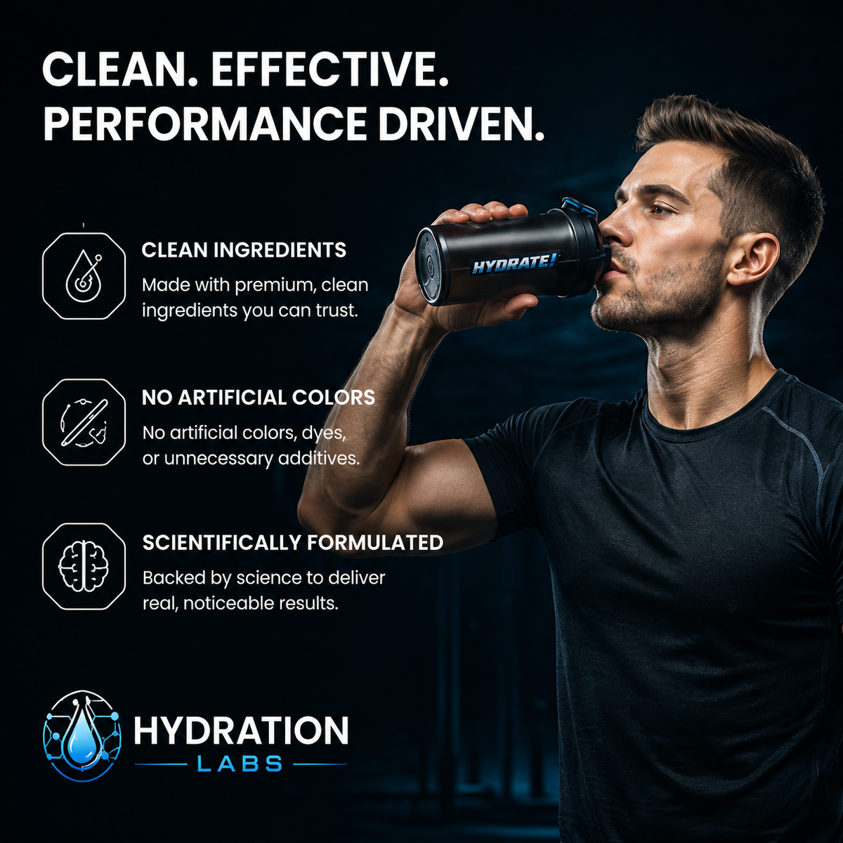 Hydrate! Passion Fruit Electrolyte Drink Powder Clean Ingredients, No Artificial Colors, Scientifically Formulated