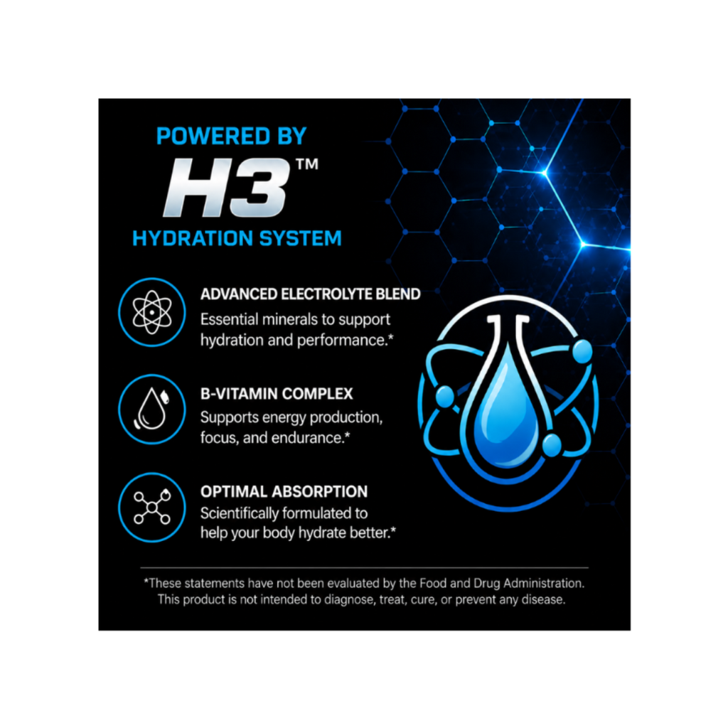Hydrate! Lemonade Electrolyte Drink Powder H3 Technology Hydration Labs