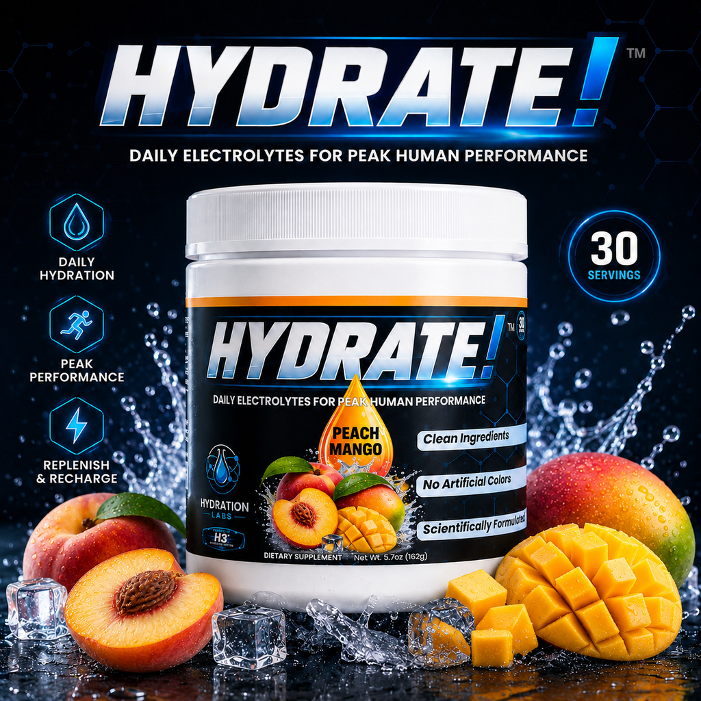 Hydrate! Peach Mango Electrolyte Drink Powder Fact Sheet