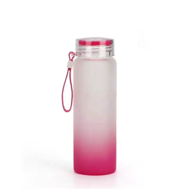 17oz Frosted Glass Gradient Water Bottle