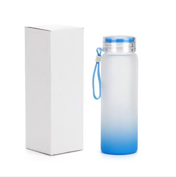 17oz Frosted Glass Gradient Water Bottle