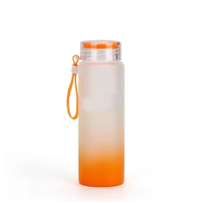 17oz Frosted Glass Gradient Water Bottle