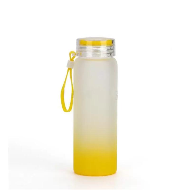 17oz Frosted Glass Gradient Water Bottle