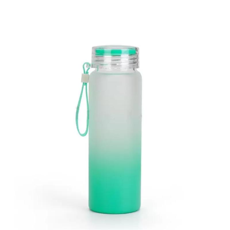 17oz Frosted Glass Gradient Water Bottle
